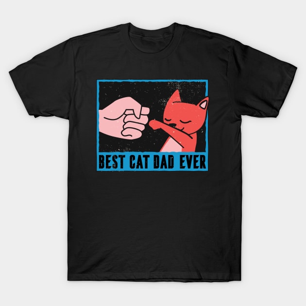 BEST CAT DAD EVER Vintage Fathers Day T-Shirt T-Shirt by mdstore